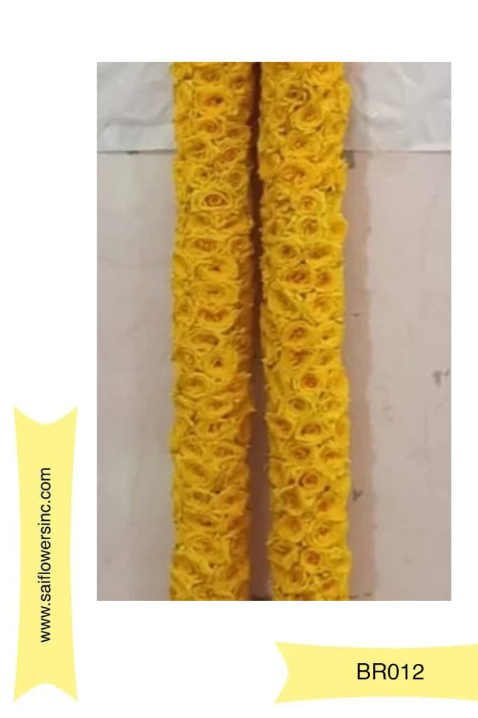 Yellow Button Rose Open Garland